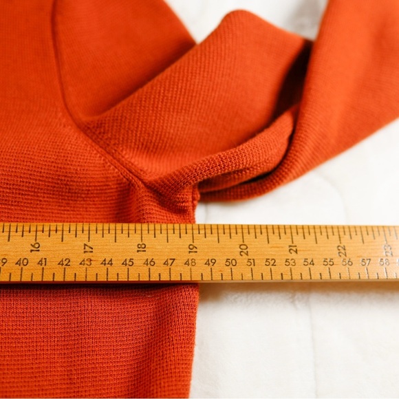 Talbots Womens Burnt Orange Knit Blazer Jacket Cotton Blend Pockets Size M Fall - Picture 8 of 12